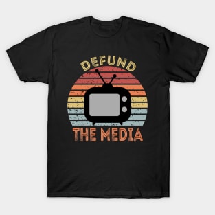 Defund The Media Retro Vintage T-Shirt